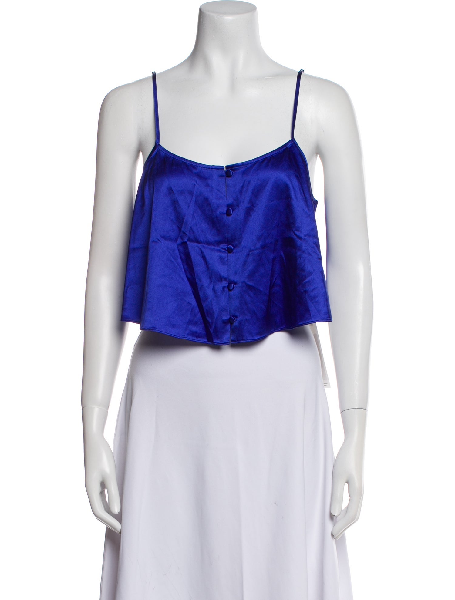 Fleur Du Mal Silk Square Neckline Crop Top