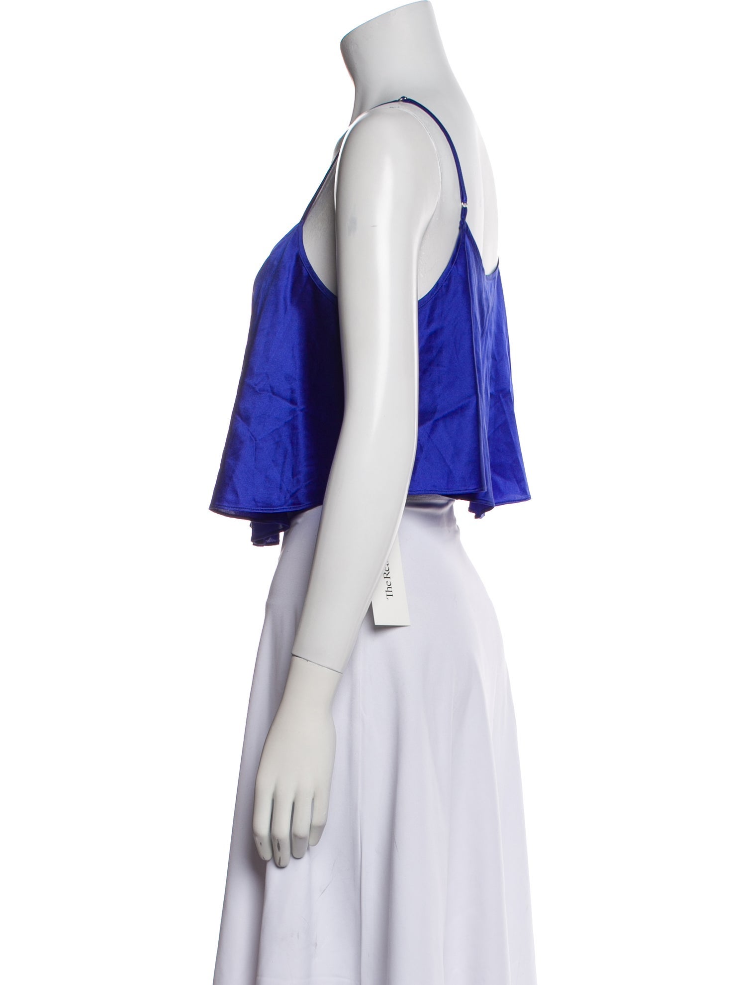 Fleur Du Mal Silk Square Neckline Crop Top