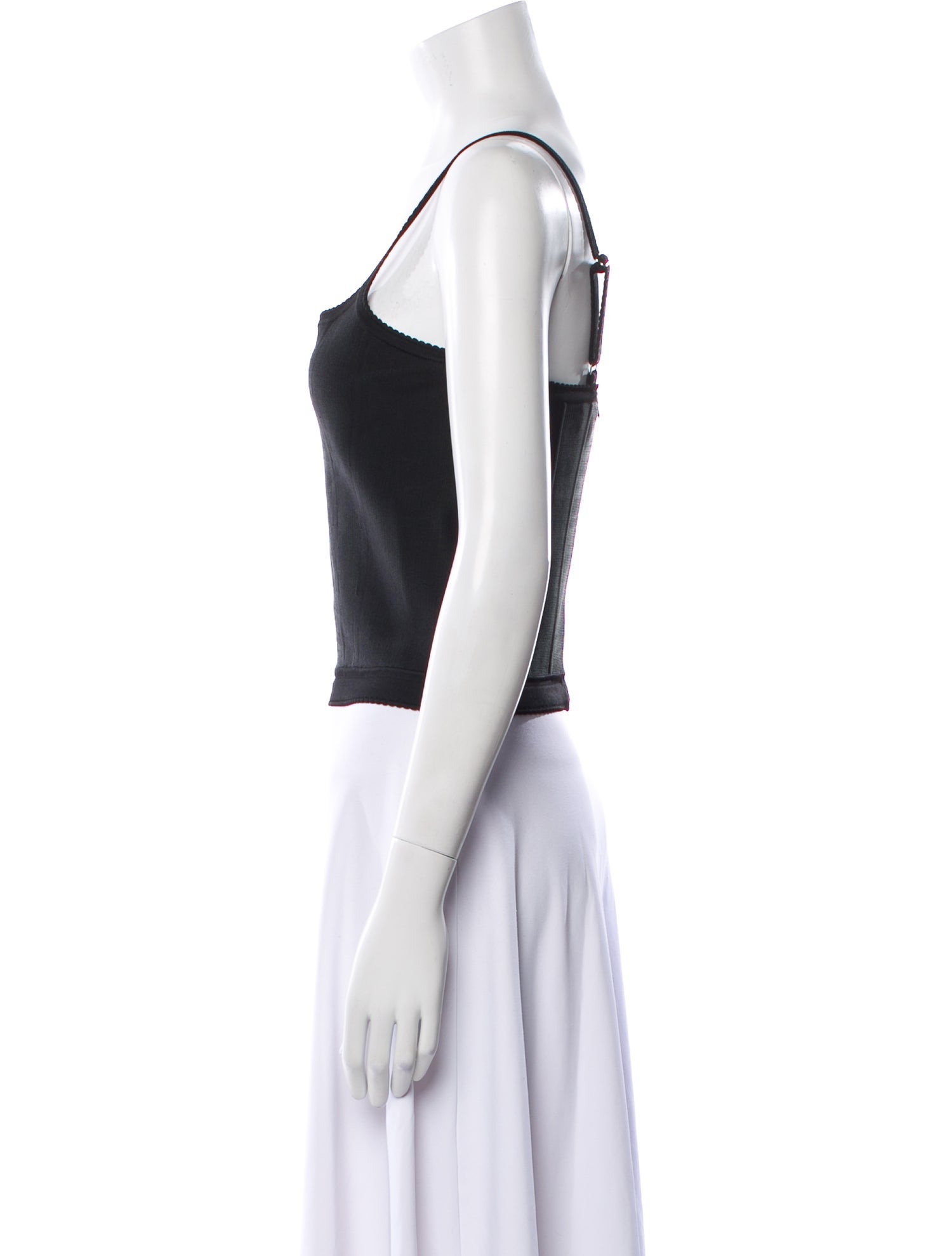 Fleur Du Mal Square Neckline Sleeveless Crop Top