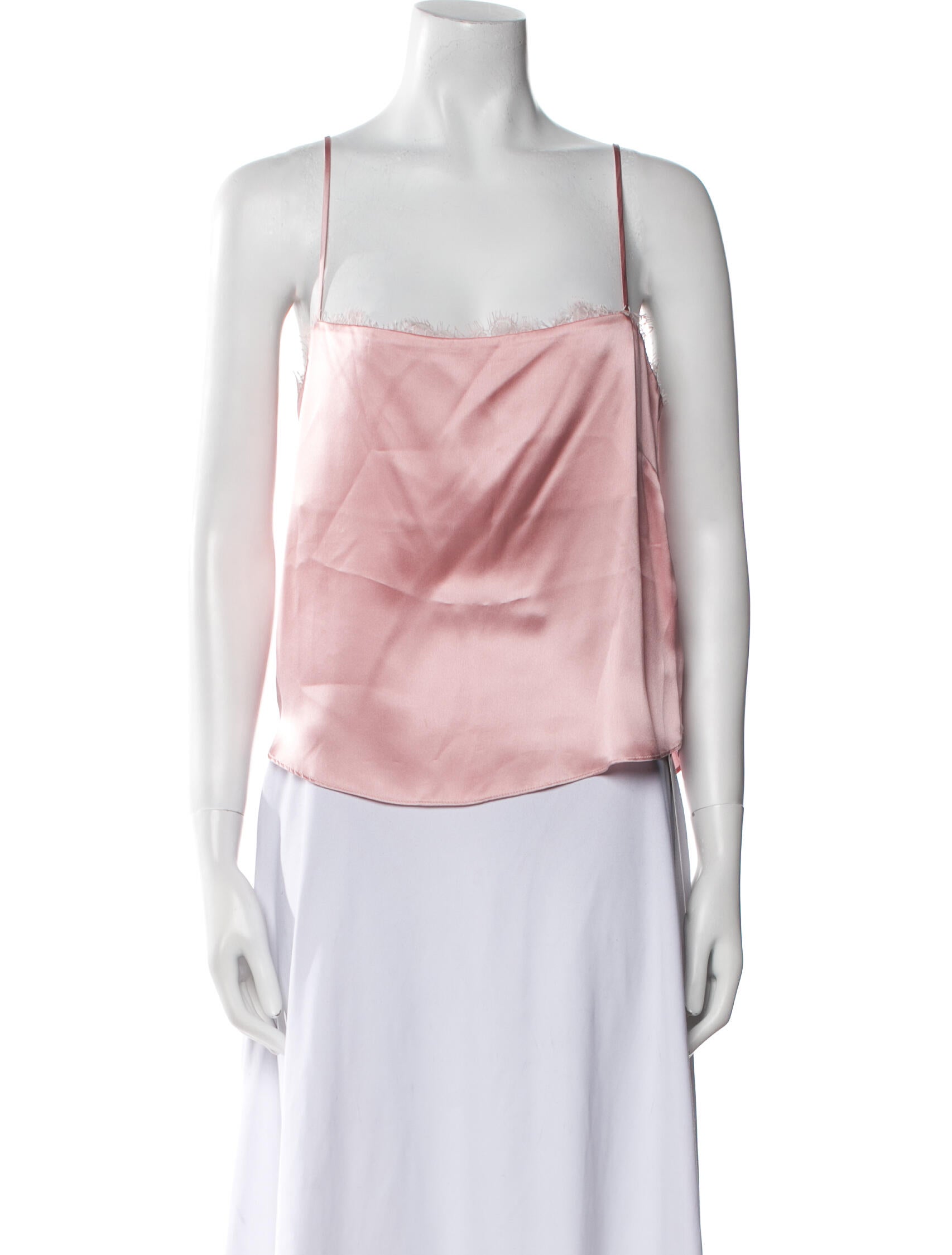 Fleur Du Mal Silk Square Neckline Crop Top
