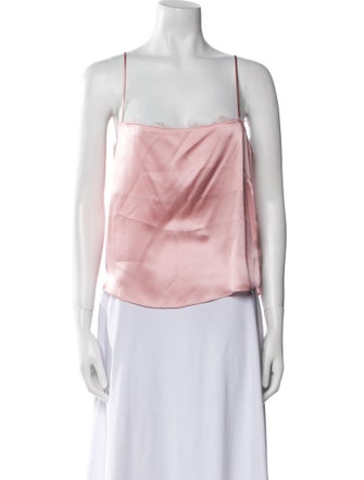 Fleur Du Mal Silk Square Neckline Crop Top