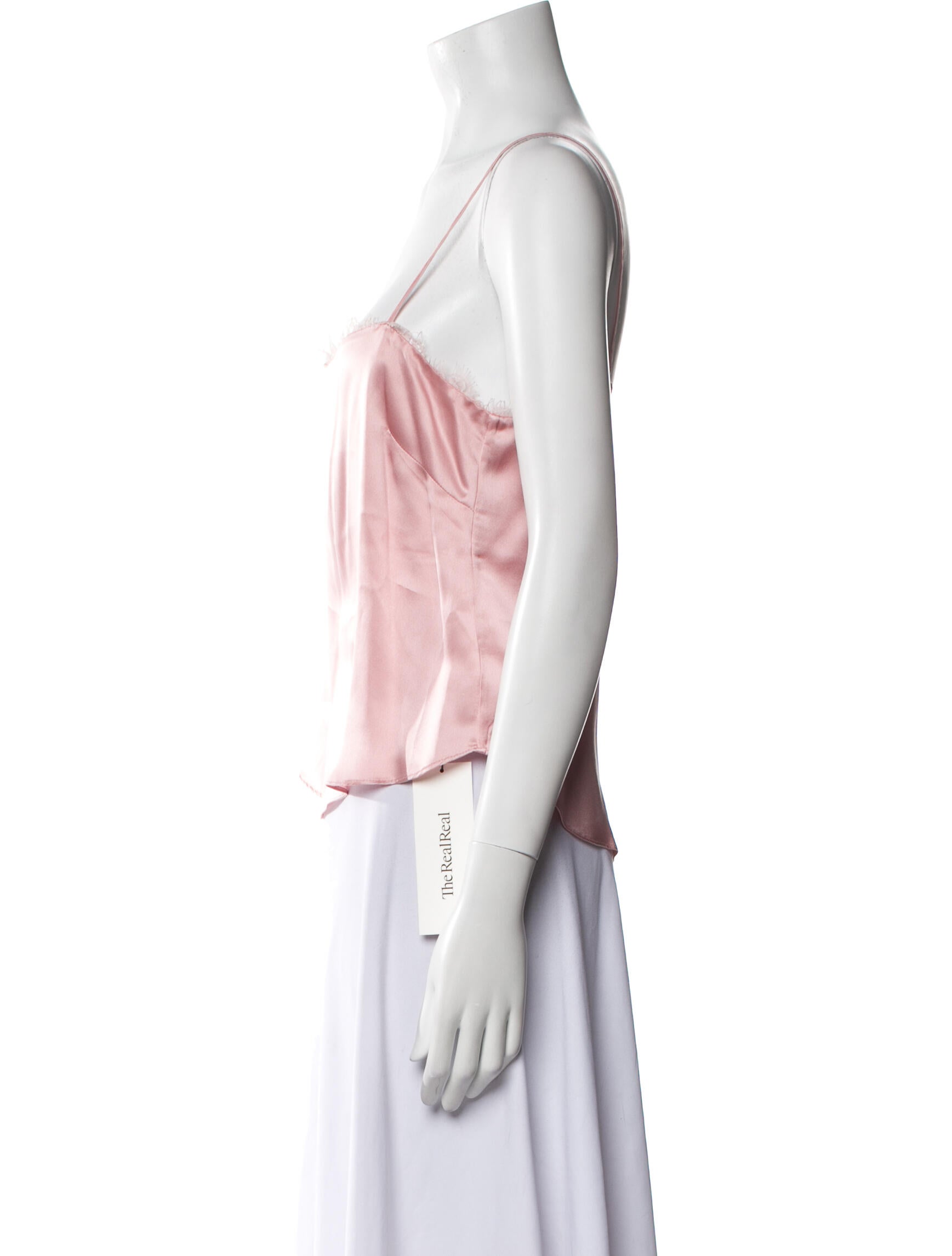 Fleur Du Mal Silk Square Neckline Crop Top