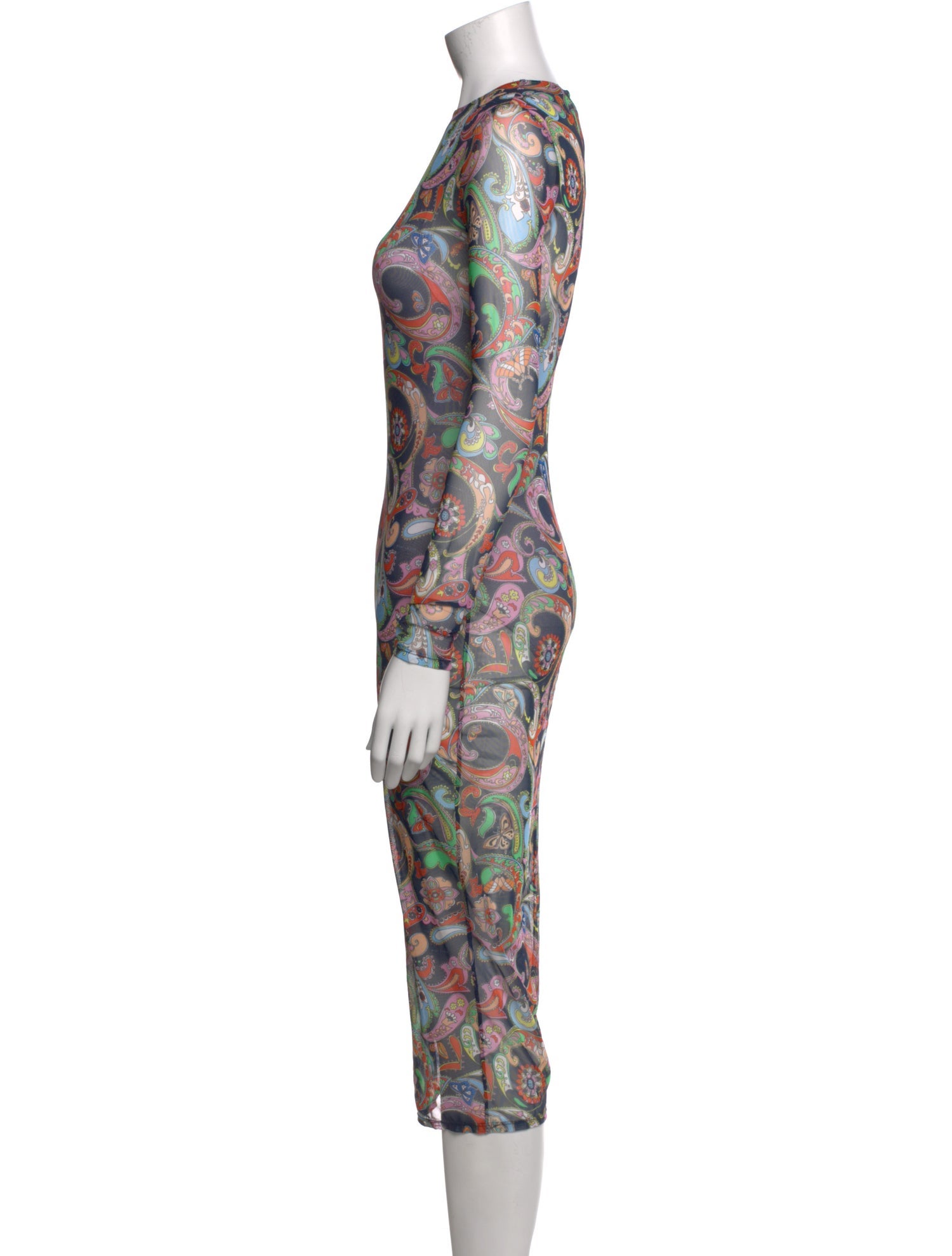 Fleur Du Mal Paisley Print Midi Length Dress w/ Tags