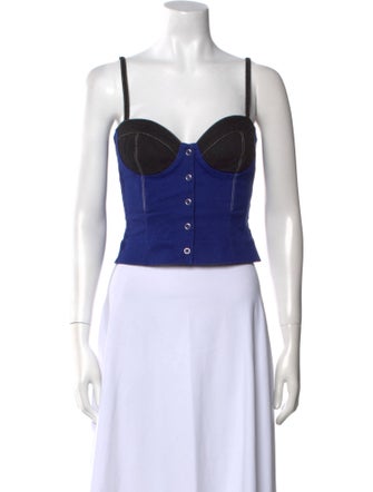 Fleur Du Mal Square Neckline Sleeveless Crop Top