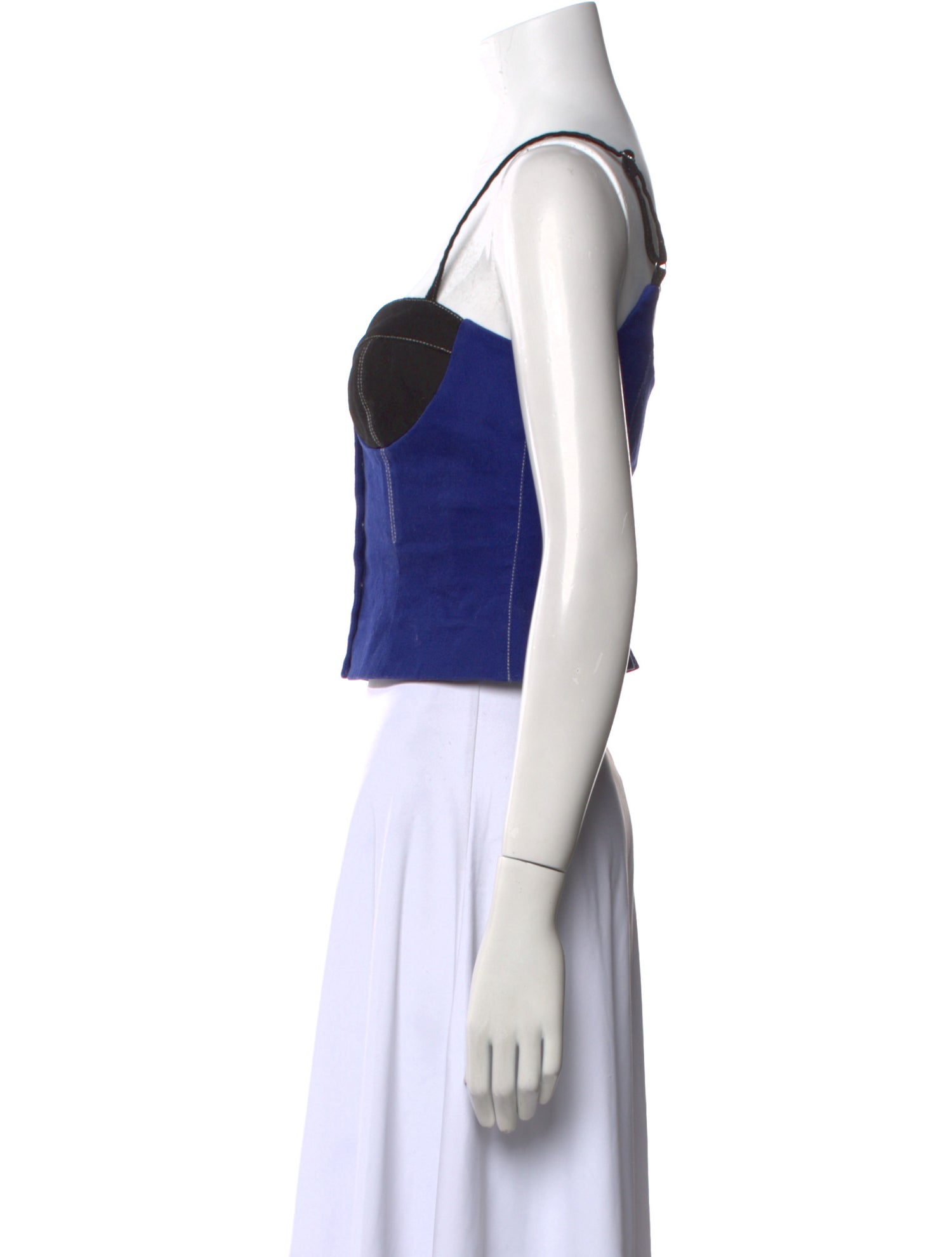 Fleur Du Mal Square Neckline Sleeveless Crop Top