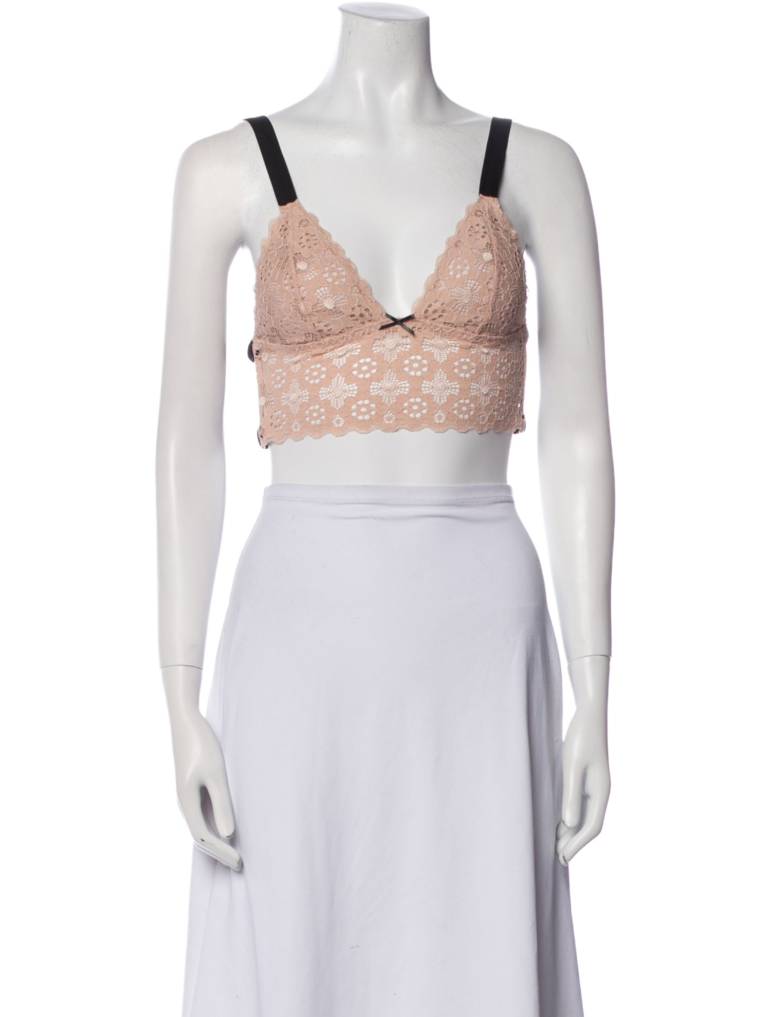 Fleur Du Mal V-Neck Sleeveless Crop Top