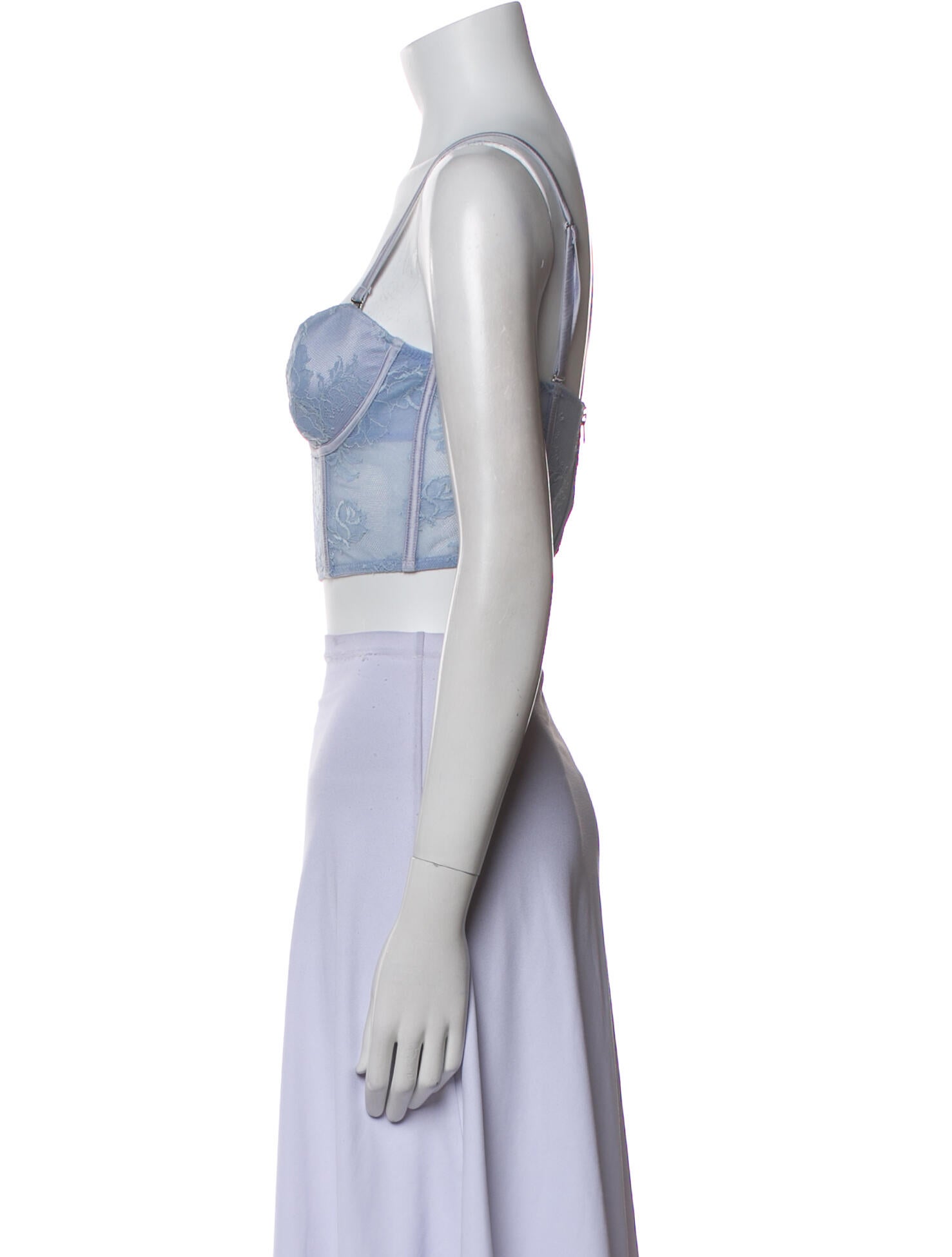 Fleur Du Mal Printed Square Neckline Crop Top