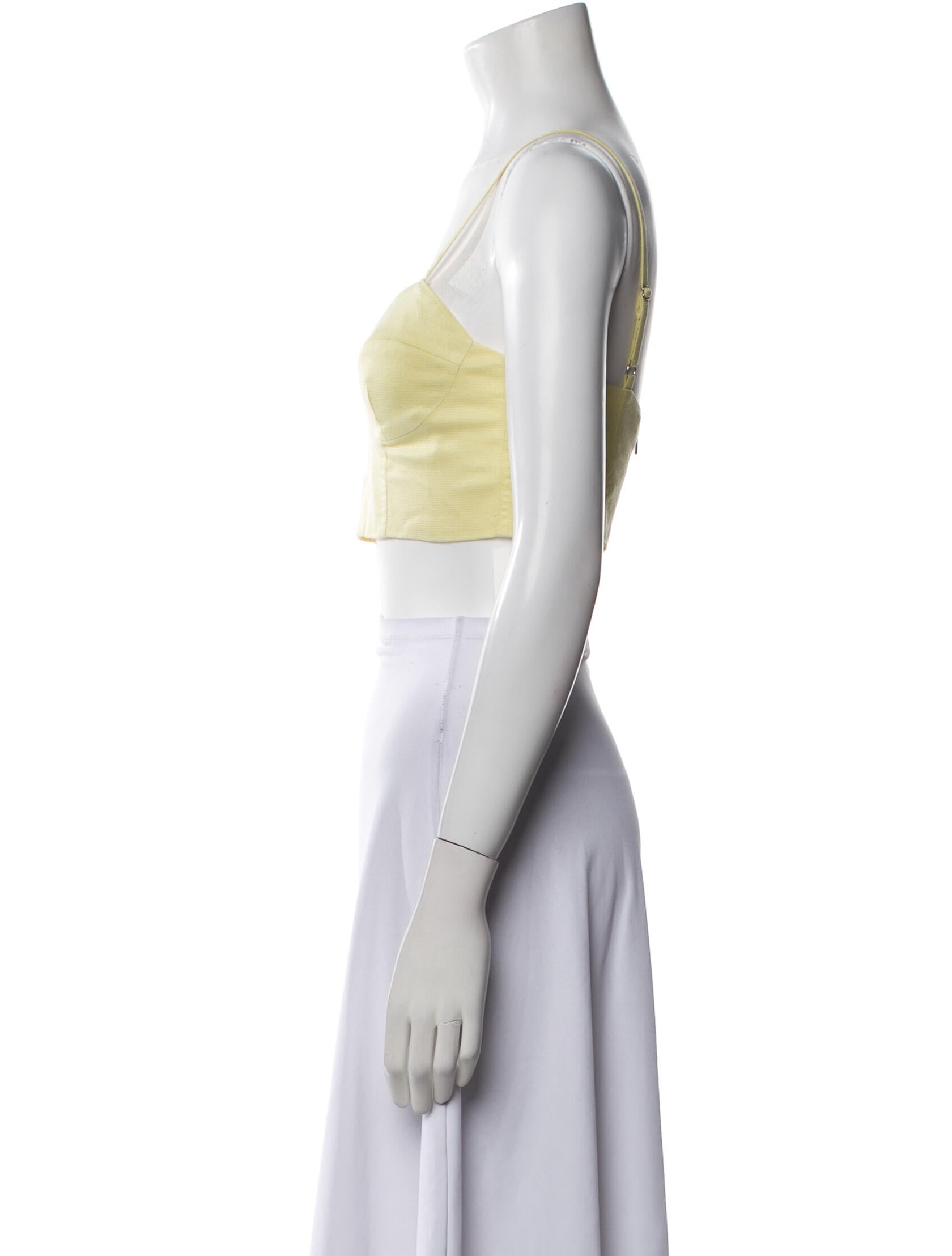 Fleur Du Mal Silk V-Neck Crop Top