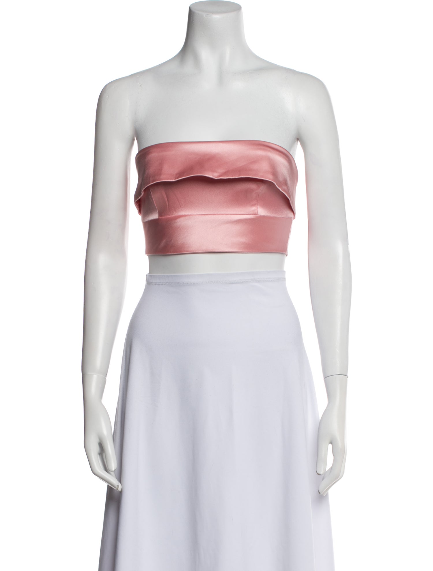 Fleur Du Mal Silk Strapless Crop Top