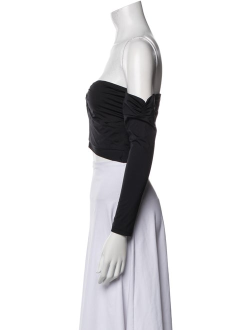 Fleur Du Mal Off-The-Shoulder Long Sleeve Crop Top