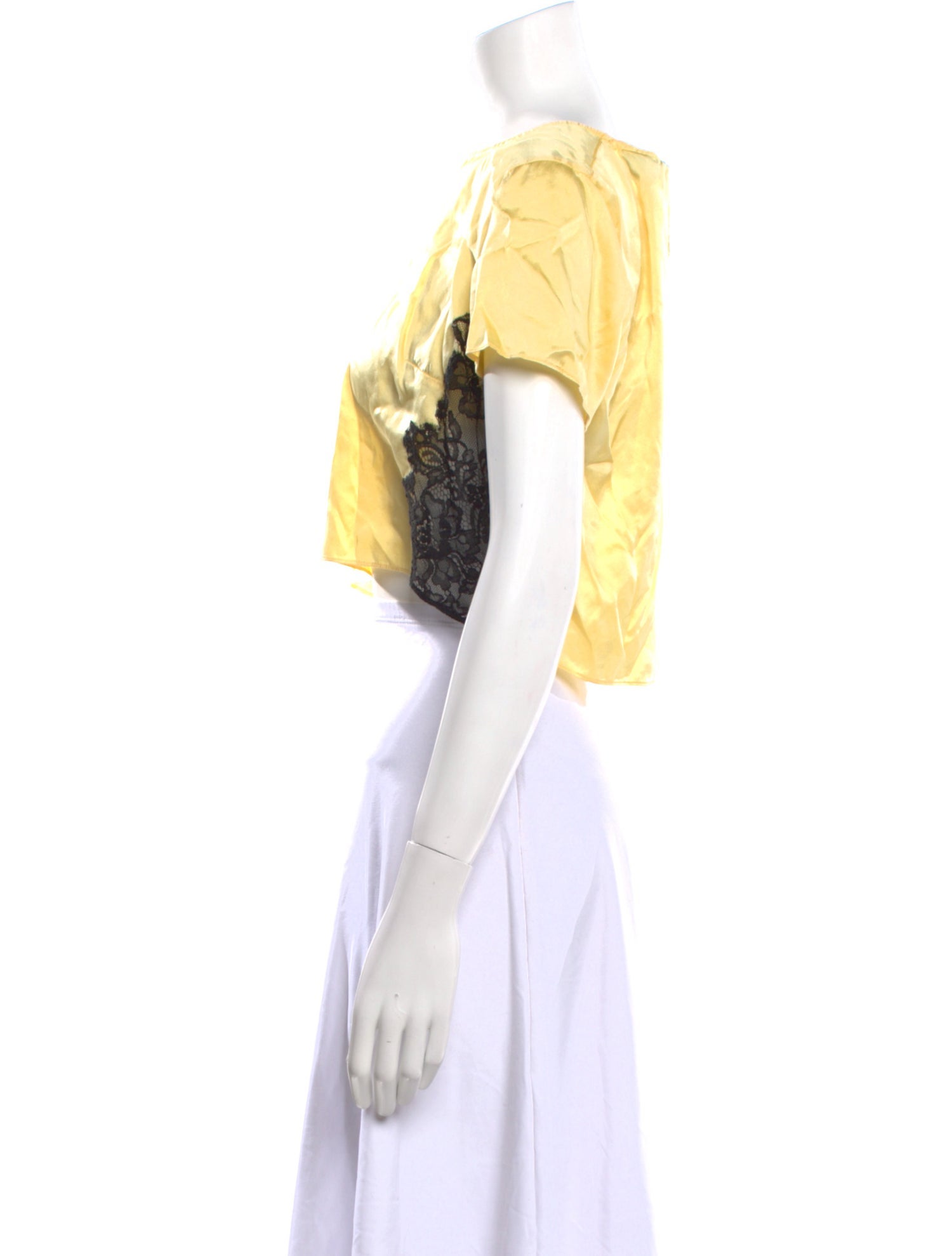 Fleur Du Mal Silk Bateau Neckline Crop Top