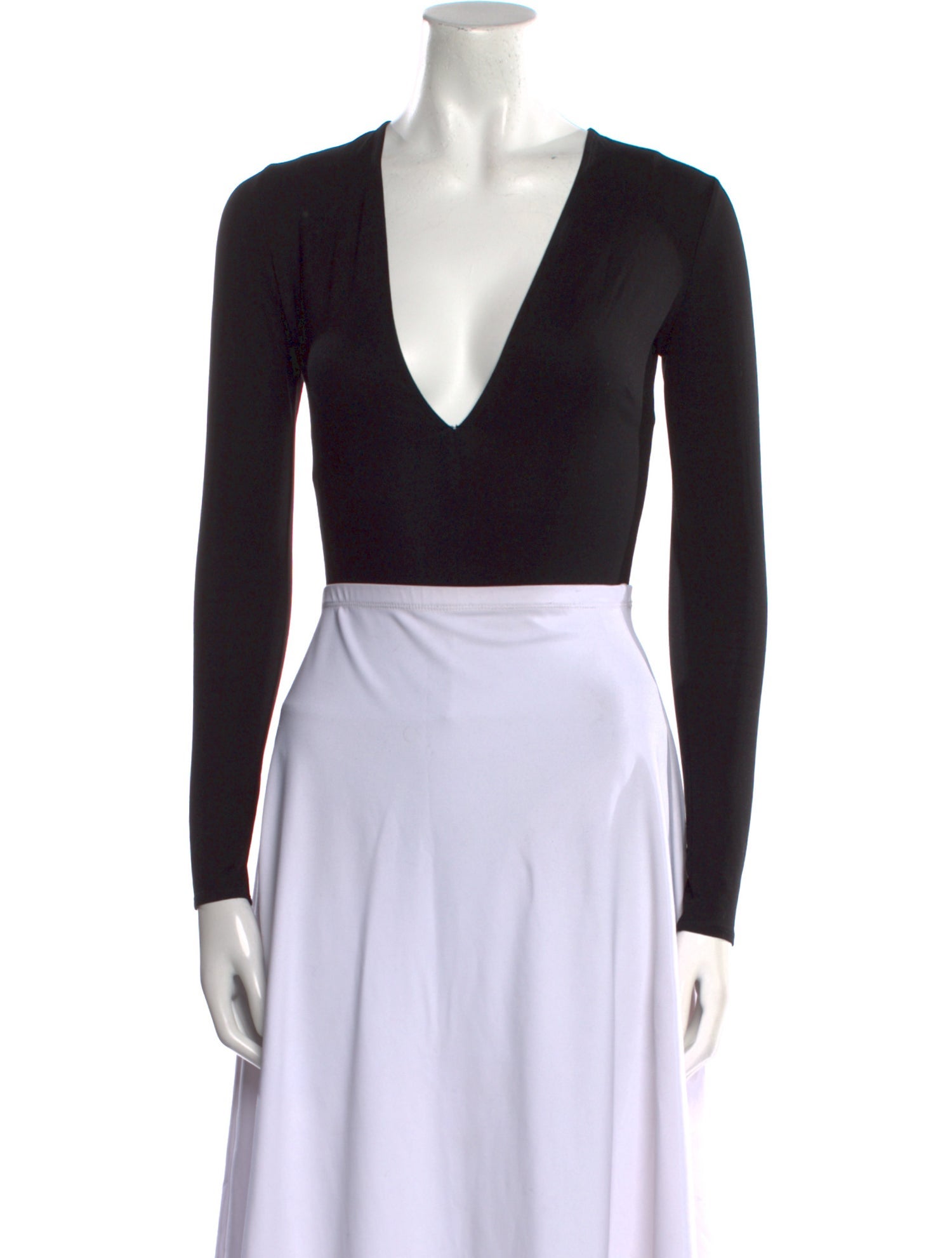 Fleur Du Mal V-Neck Long Sleeve Crop Top