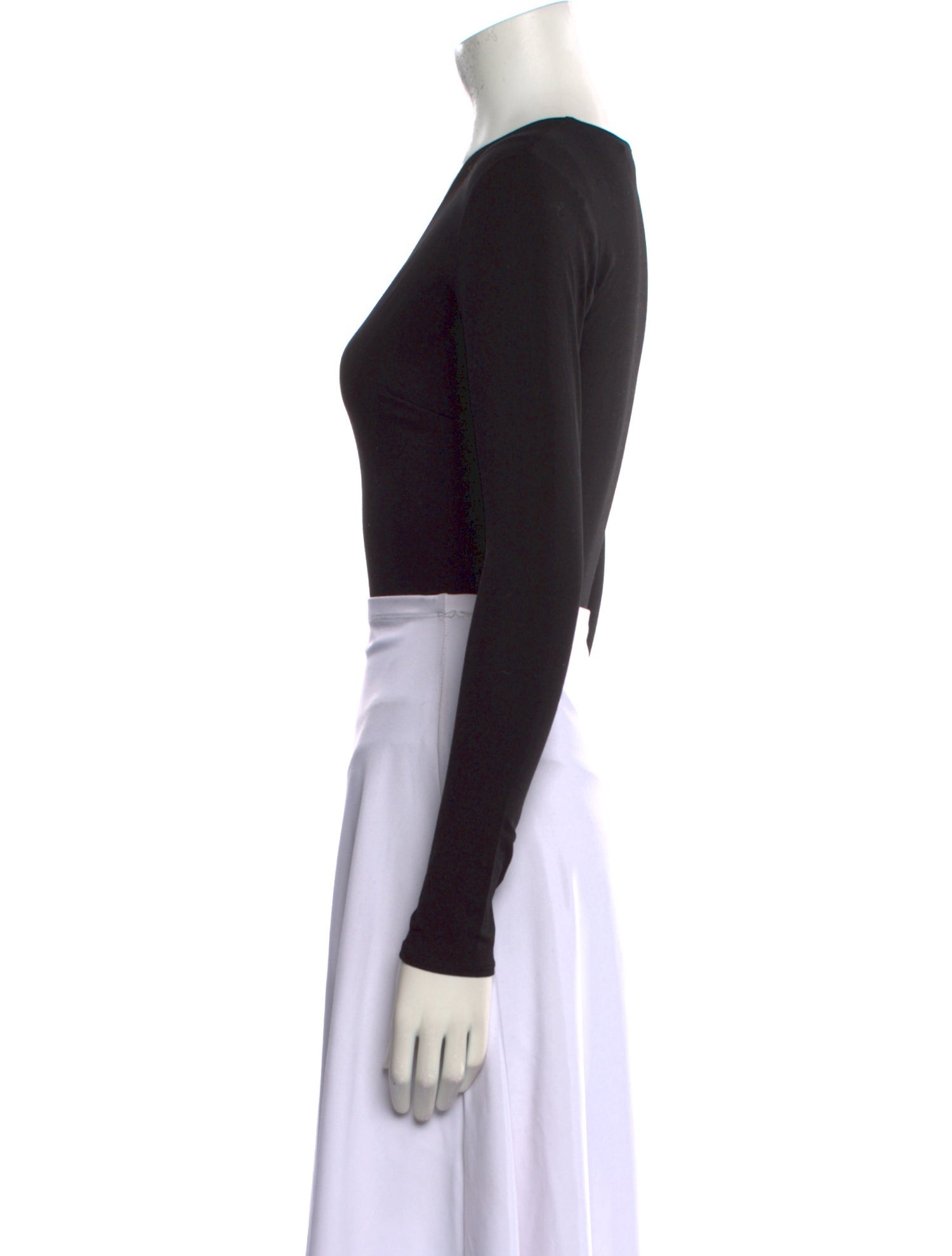 Fleur Du Mal V-Neck Long Sleeve Crop Top