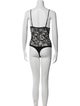 Fleur Du Mal Lace Pattern Square Neckline Bodysuit