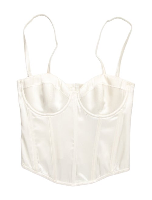 Fleur Du Mal Silk Square Neckline Crop Top