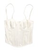 Fleur Du Mal Silk Square Neckline Crop Top