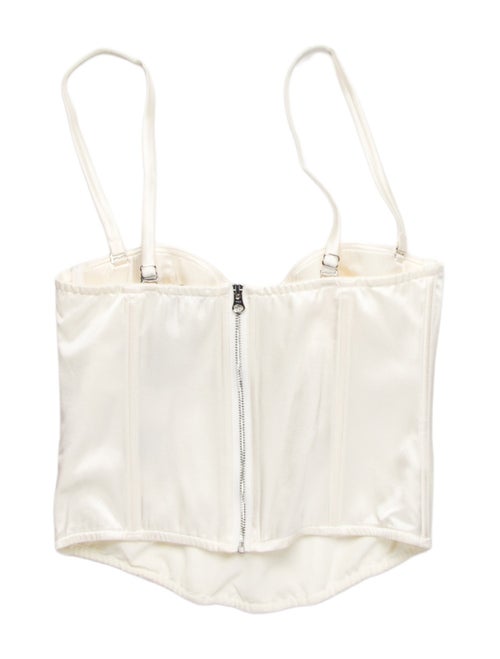 Fleur Du Mal Silk Square Neckline Crop Top