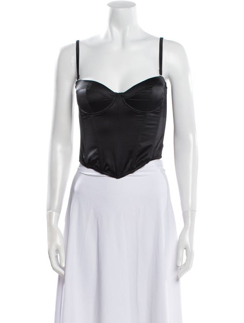 Fleur Du Mal Silk Square Neckline Crop Top