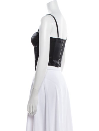 Fleur Du Mal Silk Square Neckline Crop Top