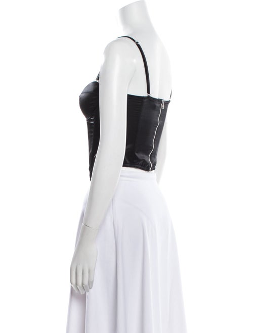 Fleur Du Mal Silk Square Neckline Crop Top