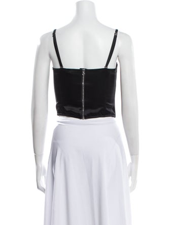 Fleur Du Mal Silk Square Neckline Crop Top