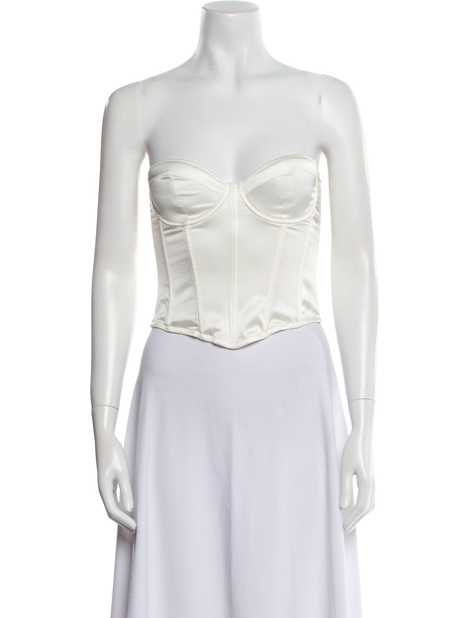 Fleur Du Mal Silk Strapless Crop Top