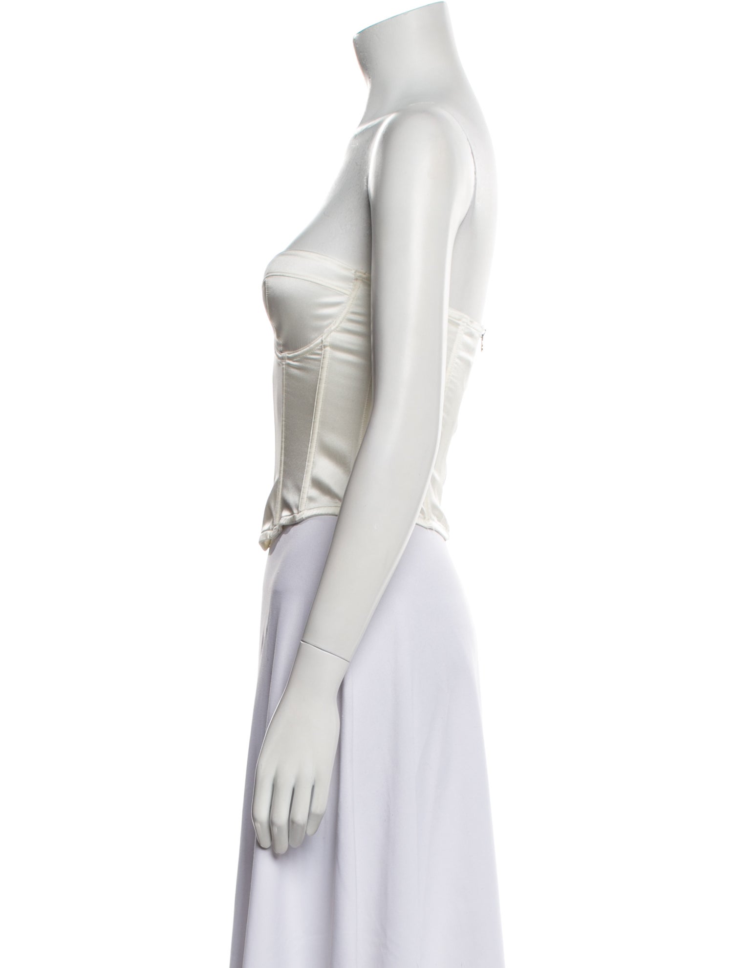 Fleur Du Mal Silk Strapless Crop Top