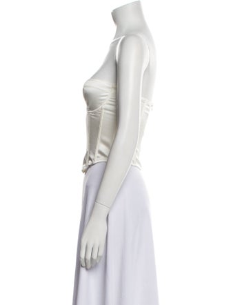 Fleur Du Mal Silk Strapless Crop Top