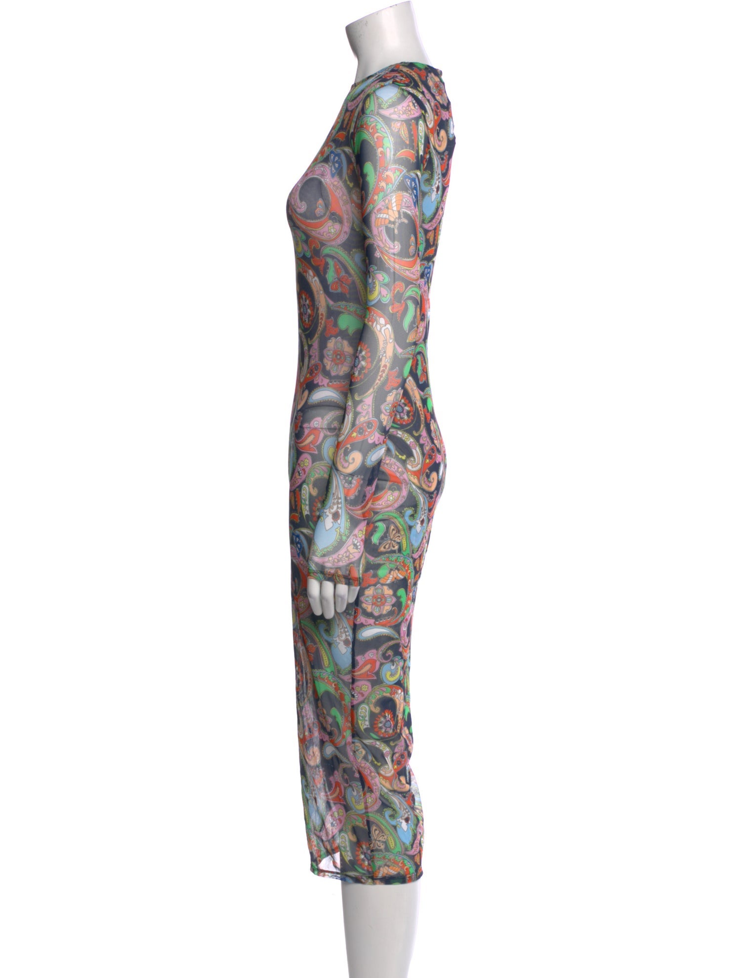 Fleur Du Mal Paisley Print Midi Length Dress w/ Tags