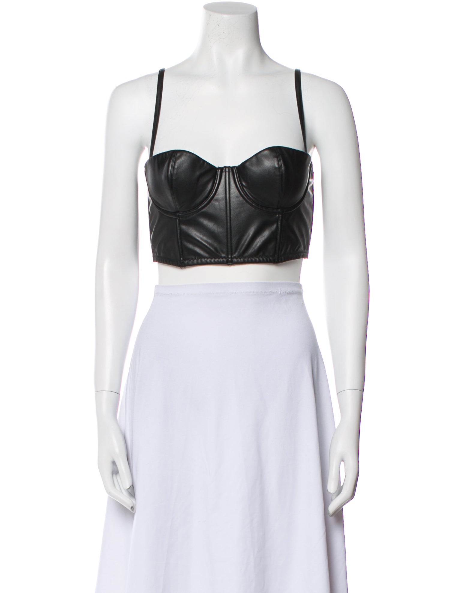 Fleur Du Mal Square Neckline Sleeveless Crop Top