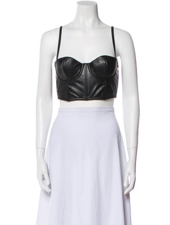 Fleur Du Mal Square Neckline Sleeveless Crop Top