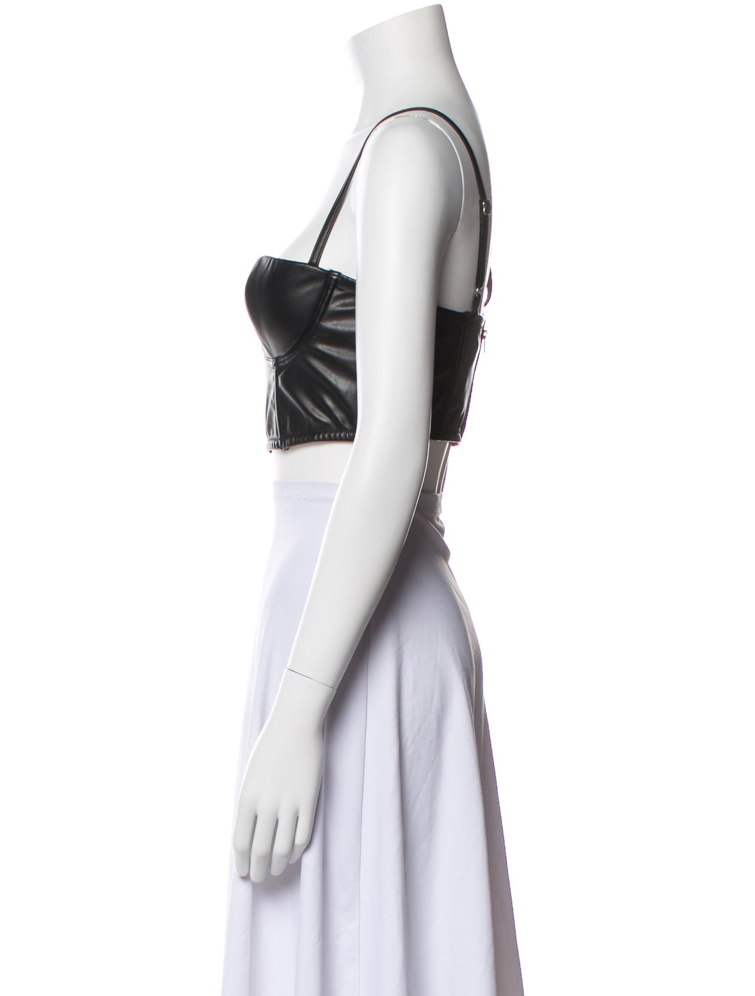 Fleur Du Mal Square Neckline Sleeveless Crop Top