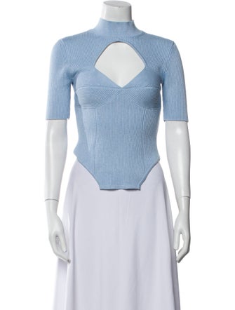 Fleur Du Mal Striped Mock Neck Crop Top