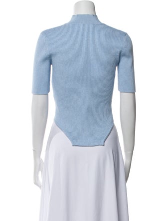 Fleur Du Mal Striped Mock Neck Crop Top