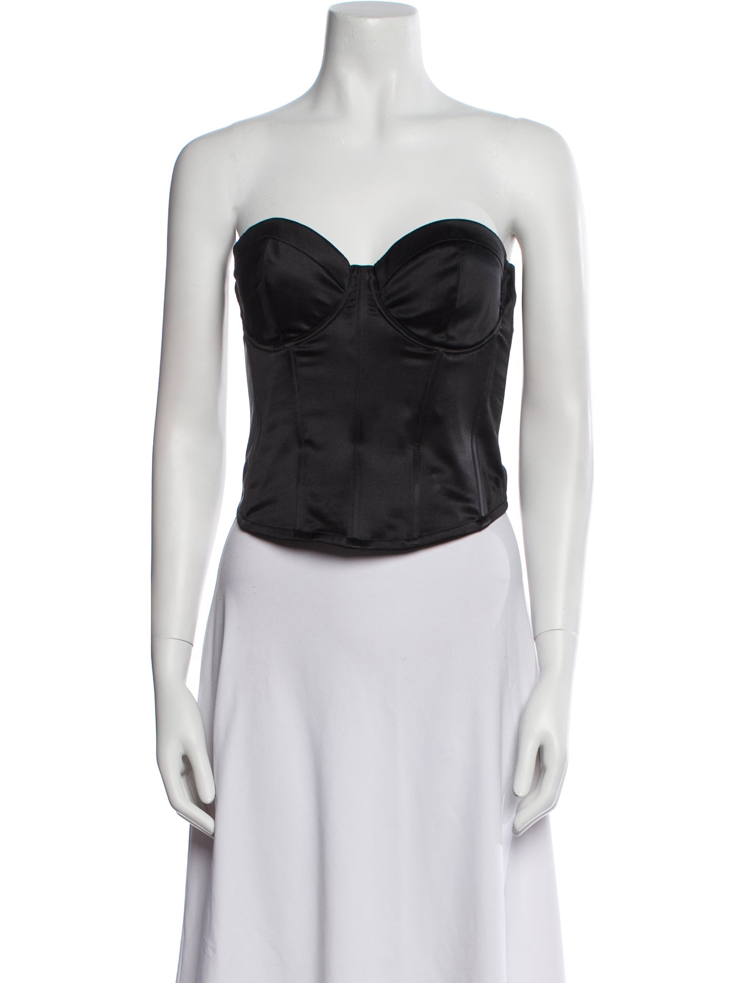 Fleur Du Mal Silk Strapless Crop Top