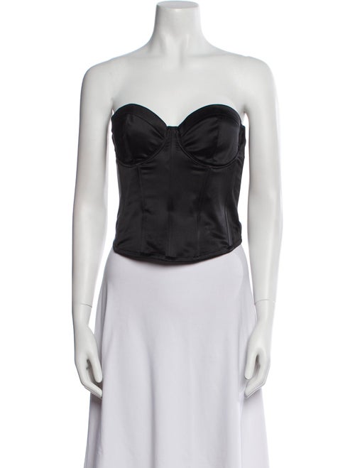Fleur Du Mal Silk Strapless Crop Top