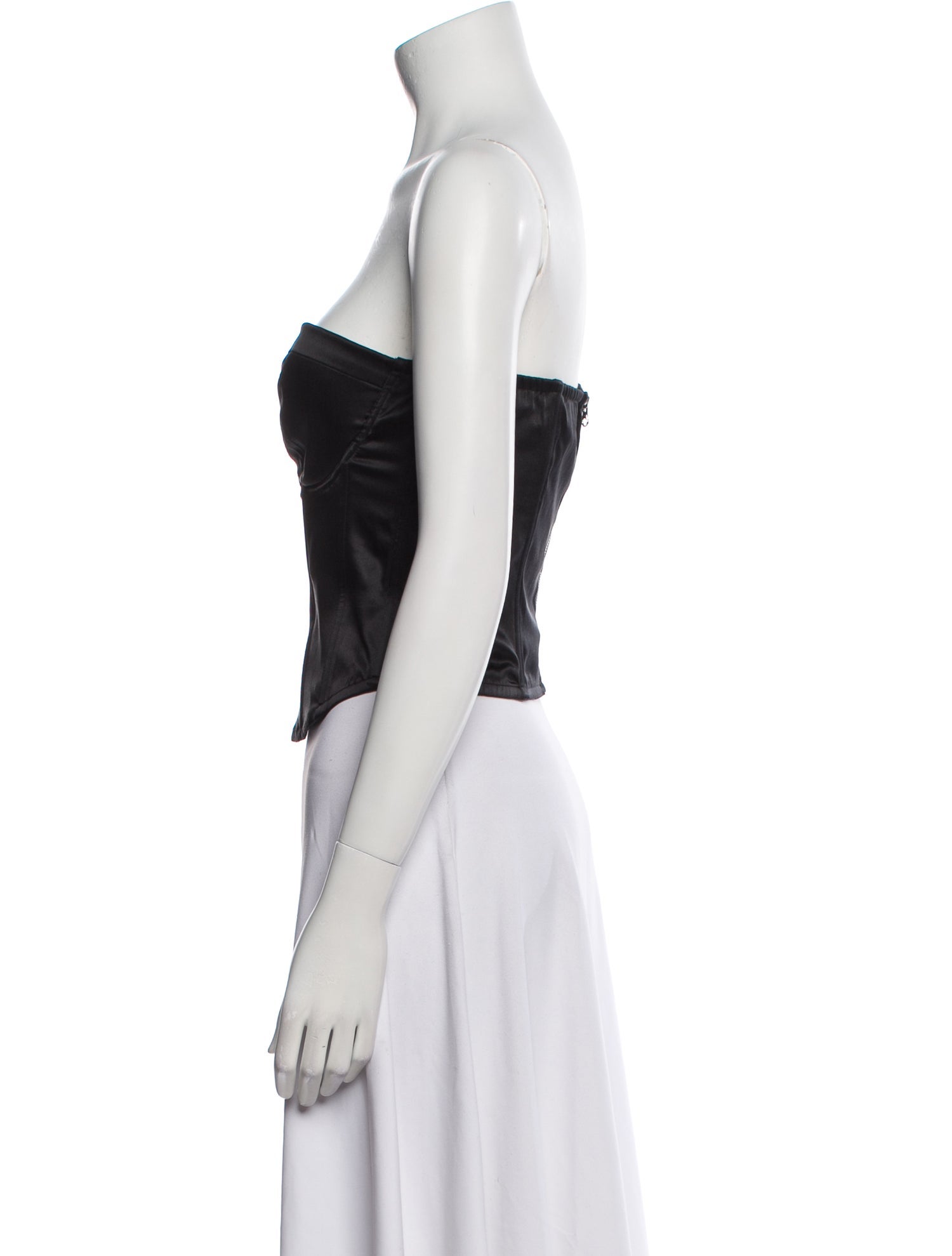 Fleur Du Mal Silk Strapless Crop Top