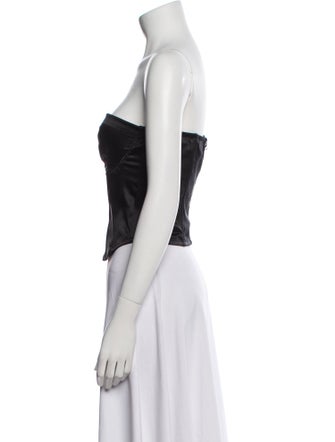 Fleur Du Mal Silk Strapless Crop Top