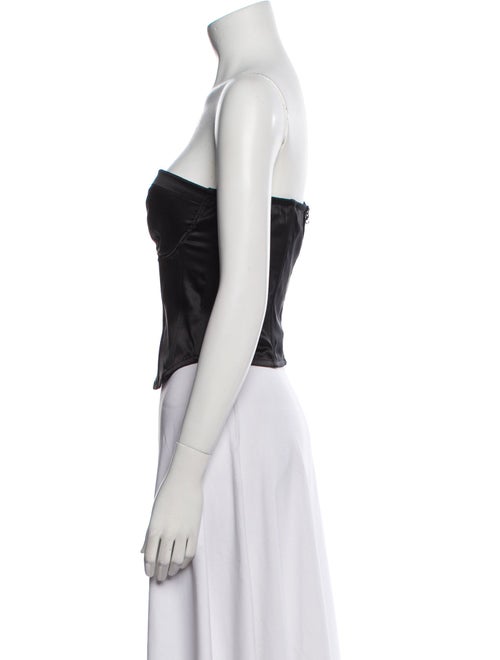 Fleur Du Mal Silk Strapless Crop Top