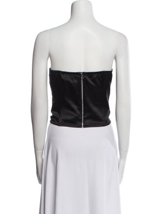 Fleur Du Mal Silk Strapless Crop Top