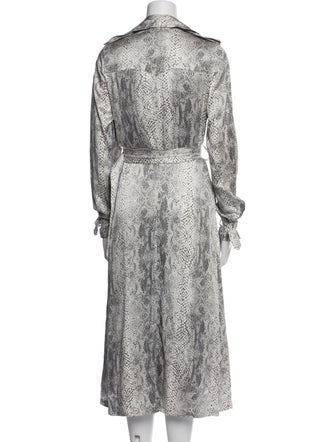 Fleur Du Mal Silk Animal Print Trench Coat