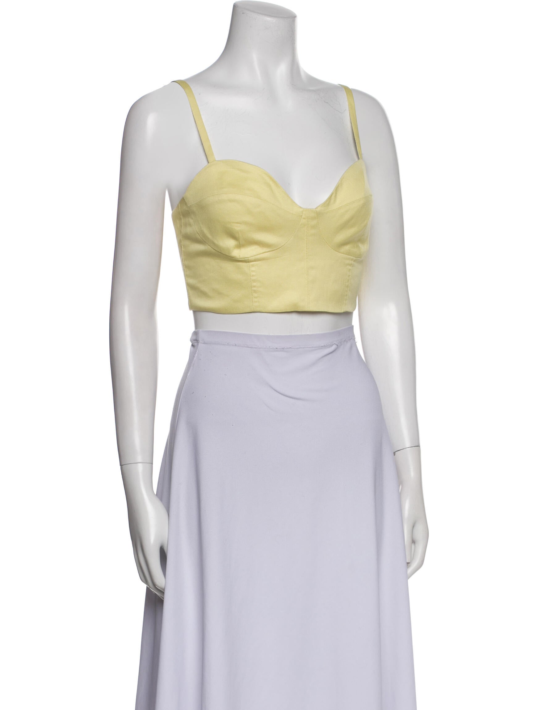 Fleur Du Mal Silk V-Neck Crop Top w/ Tags