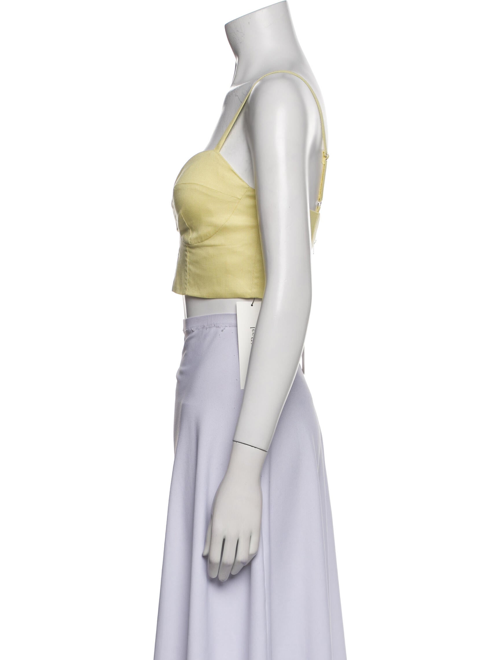 Fleur Du Mal Silk V-Neck Crop Top w/ Tags
