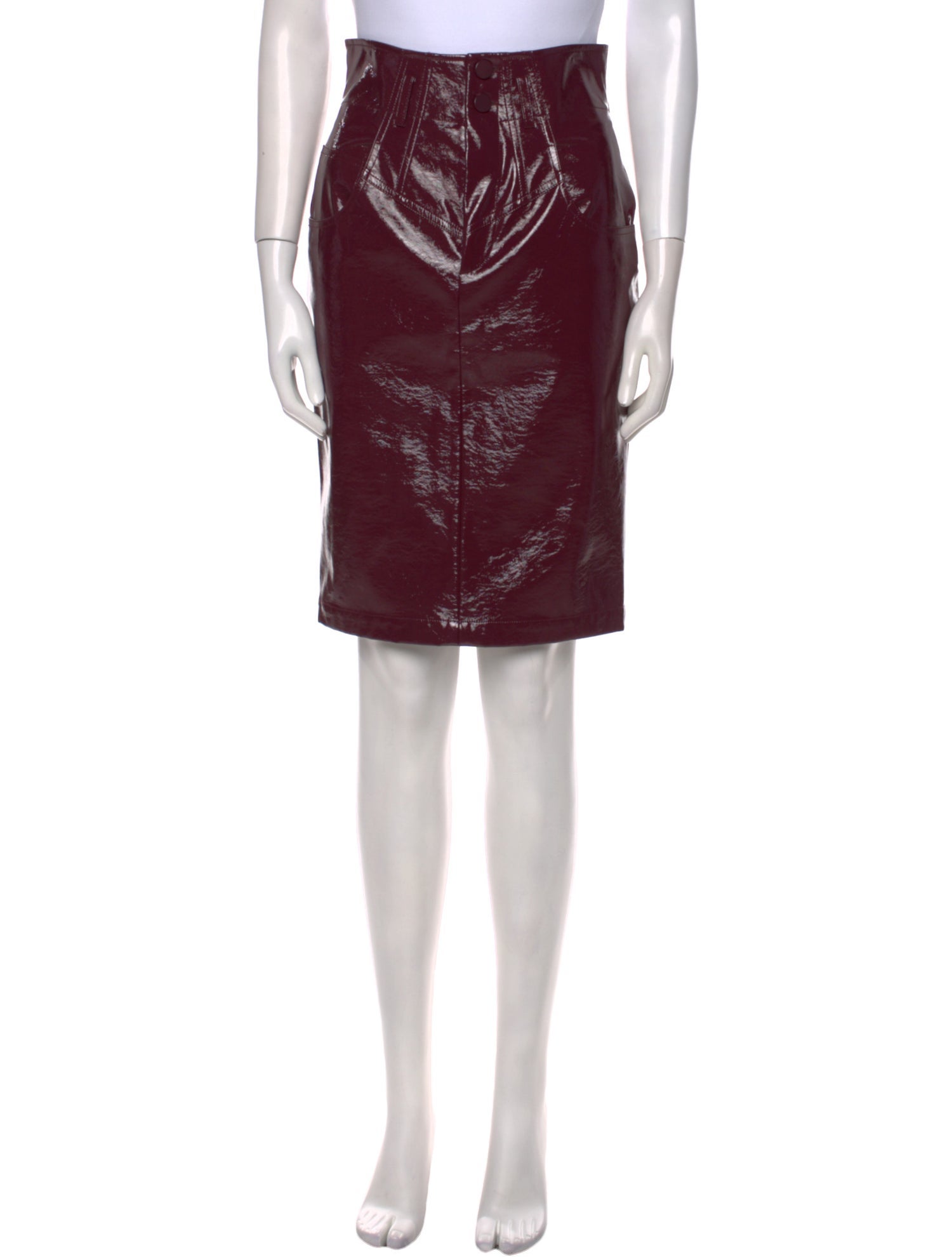 Fleur Du Mal Leather Trim Embellishment Knee-Length Skirt