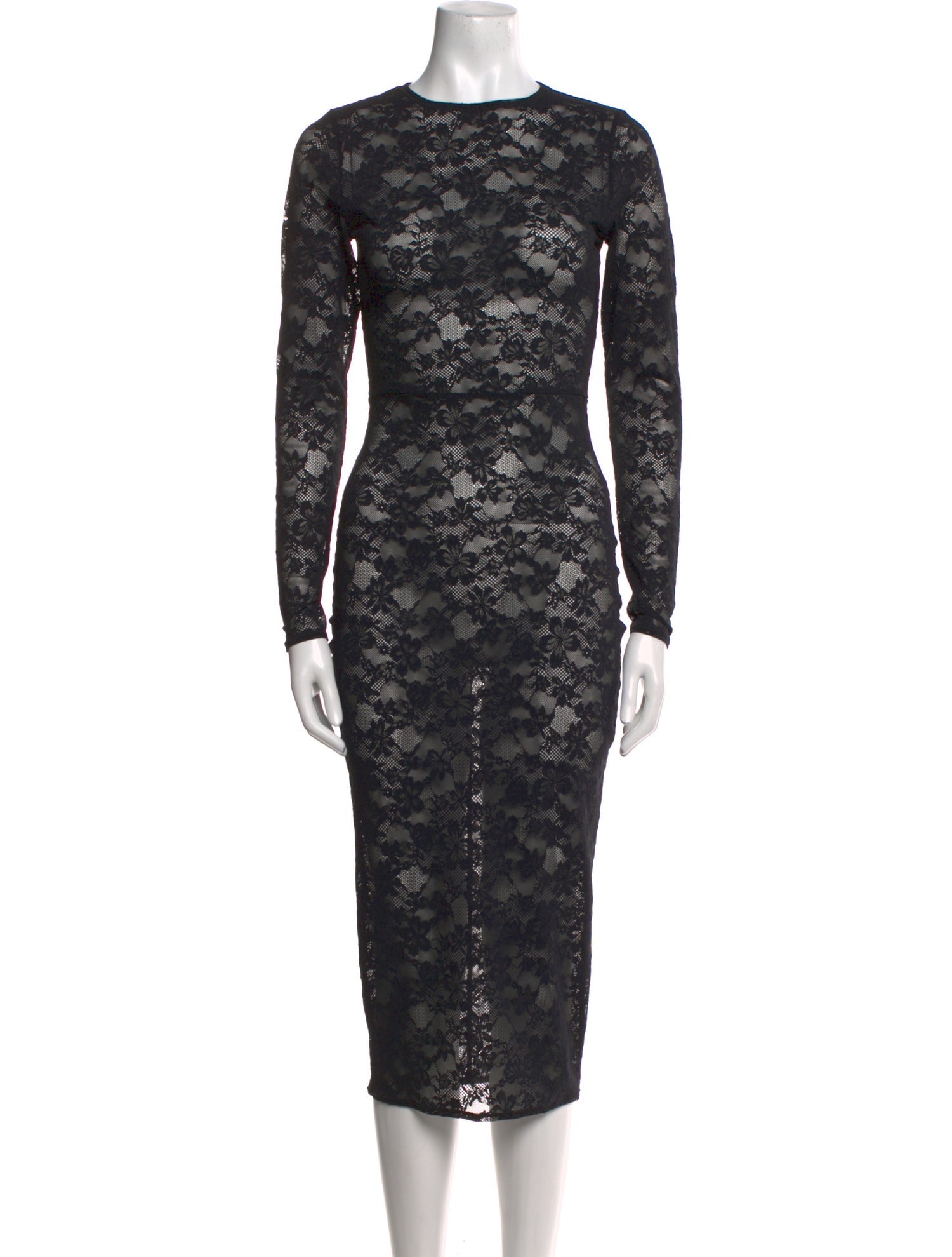 Fleur Du Mal Lace Pattern Midi Length Dress