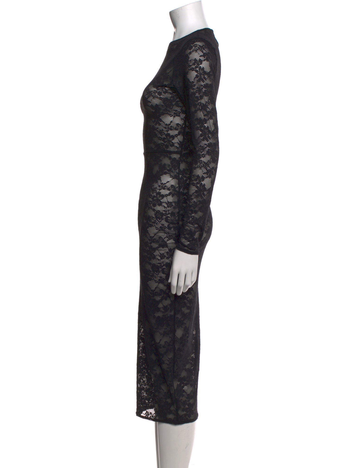 Fleur Du Mal Lace Pattern Midi Length Dress