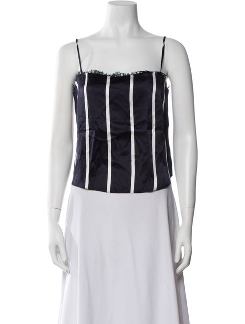 Fleur Du Mal Silk Striped Crop Top