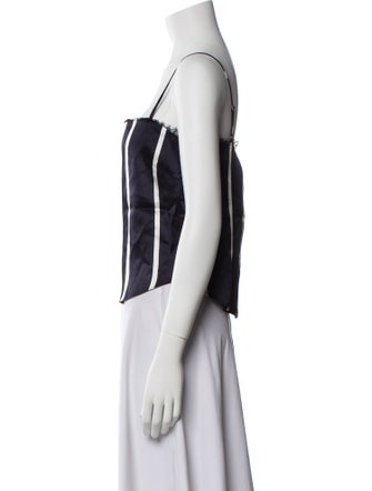 Fleur Du Mal Silk Striped Crop Top