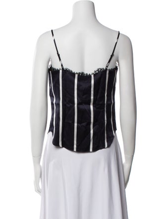 Fleur Du Mal Silk Striped Crop Top