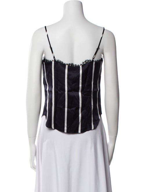 Fleur Du Mal Silk Striped Crop Top
